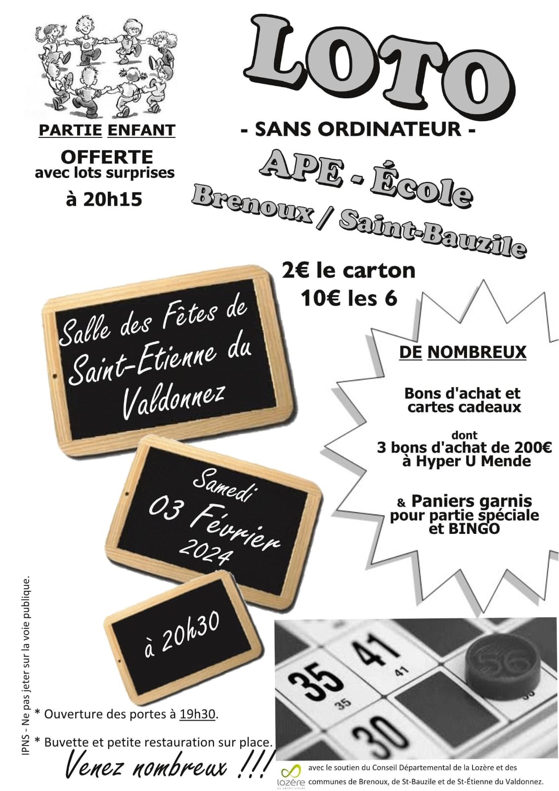 LOTO BONS d'ACHAT SANS ORDINATEUR
